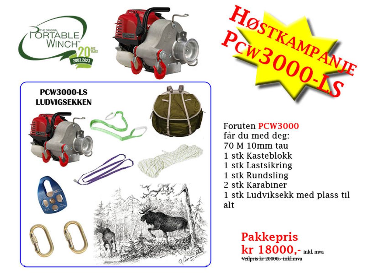 KAMPANJE! Honda PCW3000 Vinsj m/Utstyrspakke!